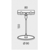 Porta Preços c/ Ø90 mm Base
