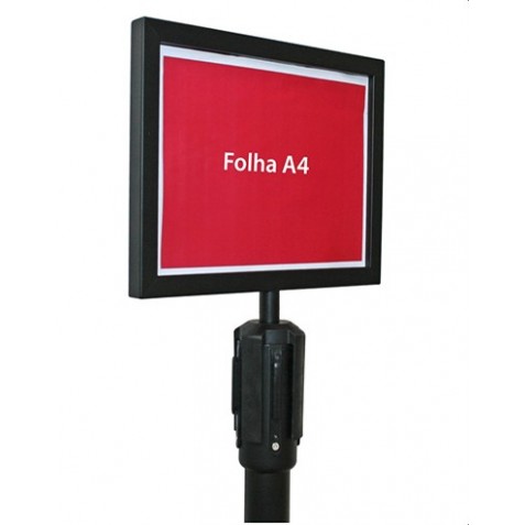 Porta Cartaz A4 Black SS Horizontal