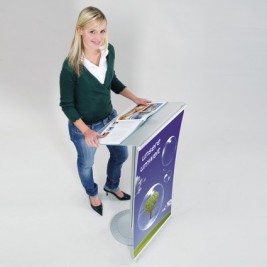 Kanzel mit Acryltisch - Aussteller