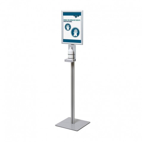 Estación de higienización con soporte para carteles A4 Estación de higienización con soporte para carteles A4