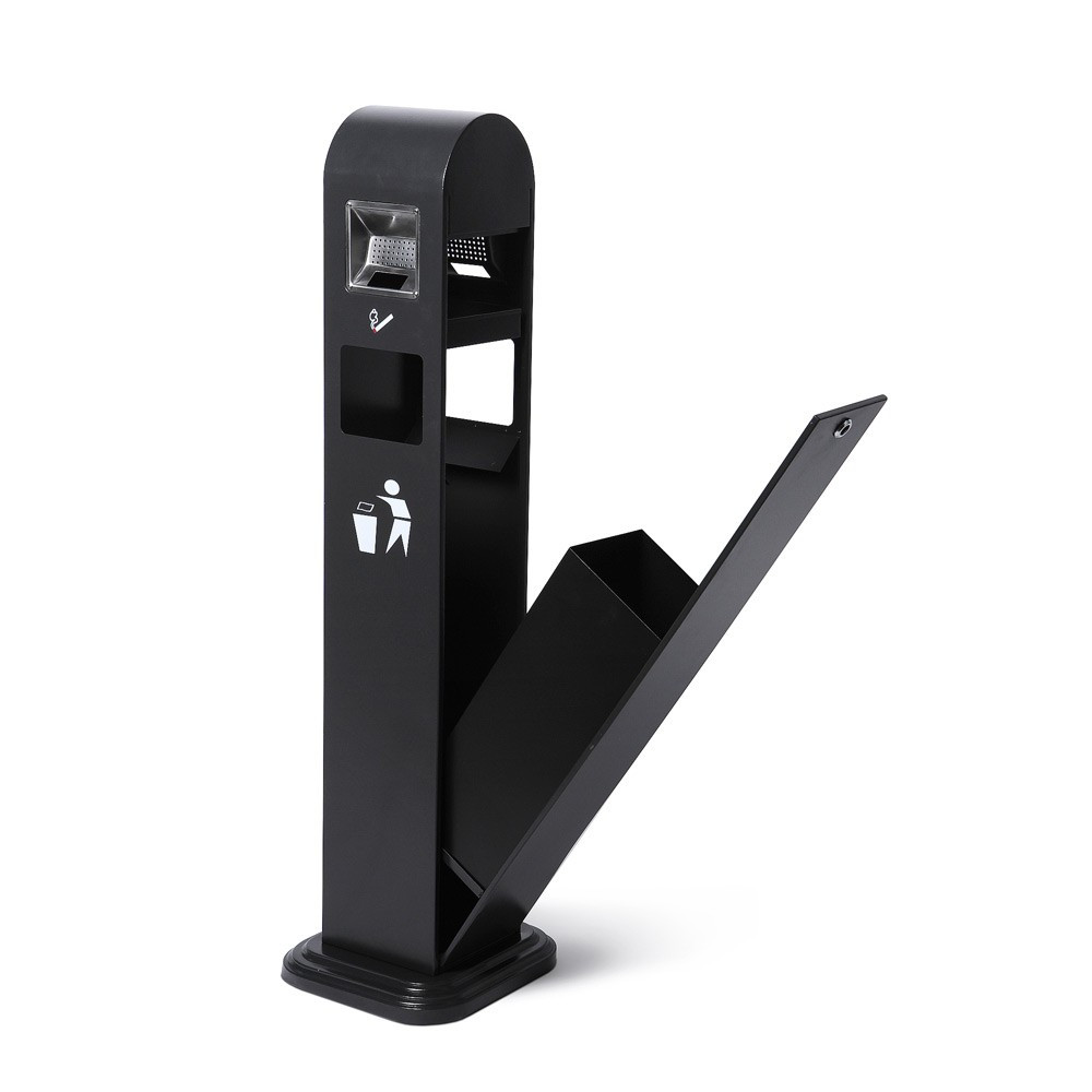 Cinzeiro exterior com papeleira