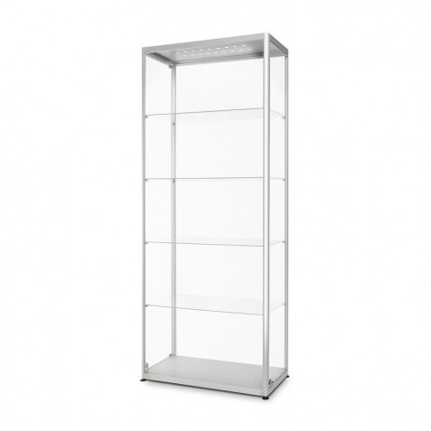 Armário de Vidro 80 x 40 x 200 cm Prata Armário de Vidro 80 x 40 x 200 cm Prata