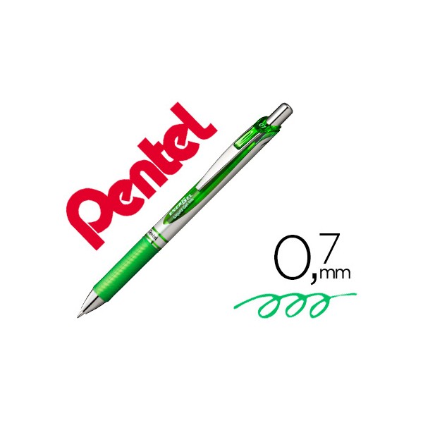 Roller pentel bl77 07 mm energel retratil verde claro