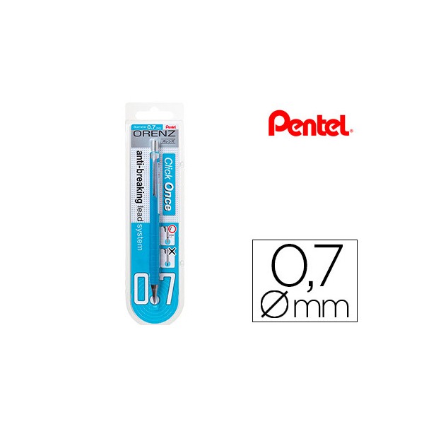 Lapiseira pentel orenz 07 mm azul em blister de 1 unidade