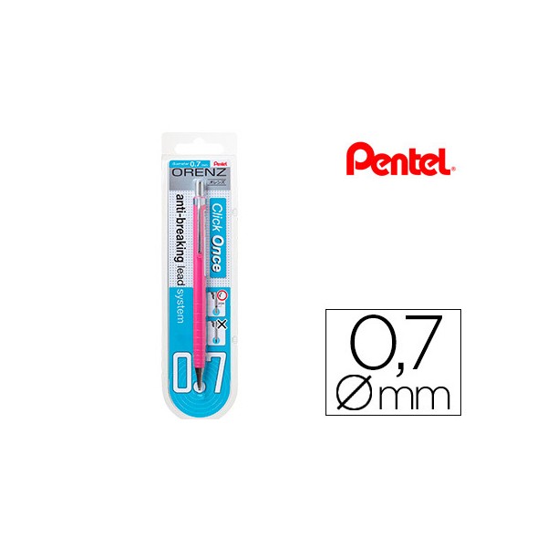 Lapiseira pentel orenz 07 mm rosa em blister de 1 unidade