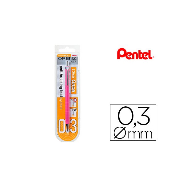 Lapiseira pentel orenz 03 mm rosa em blister de 1 unidade