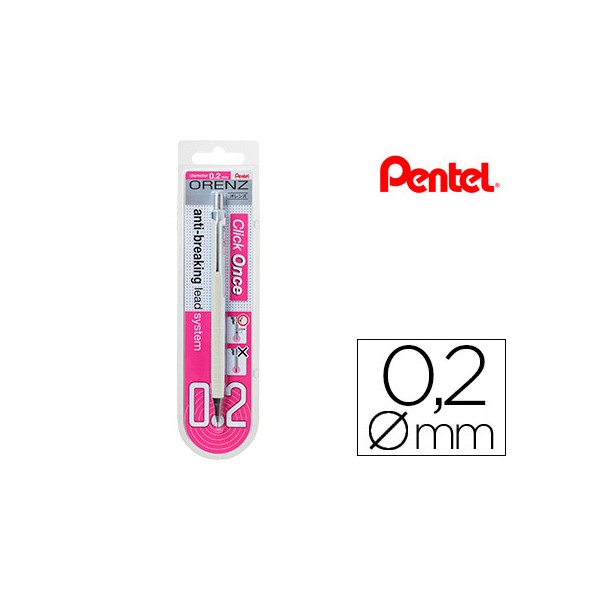 Lapiseira pentel orenz 02 mm branco em blister de 1 unidade