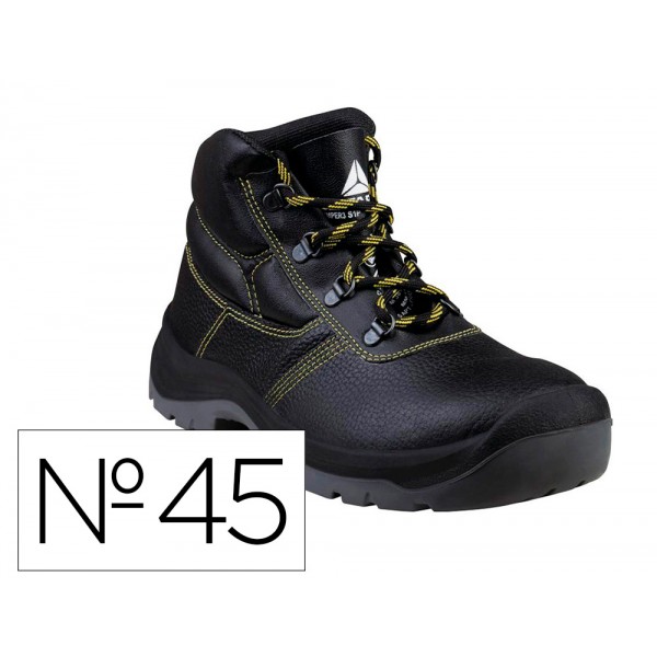 Botas deltaplus de seguranca em couro pigmentado sola pu bi densidade cor preto tamanho 45