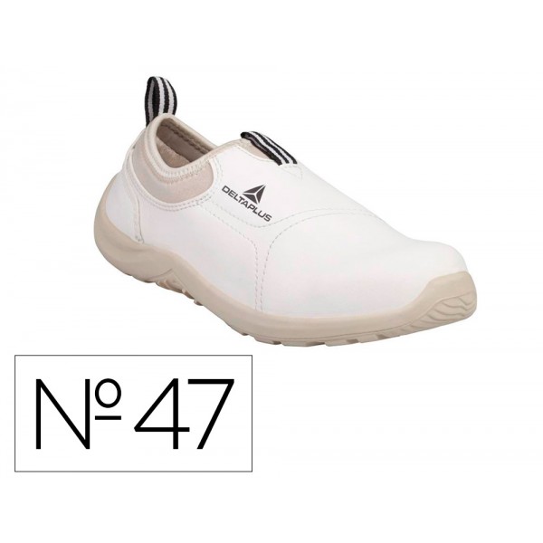 Sapatos de seguranca deltaplus microfibra pu sola pu mono densidade cor branco tamanho 47