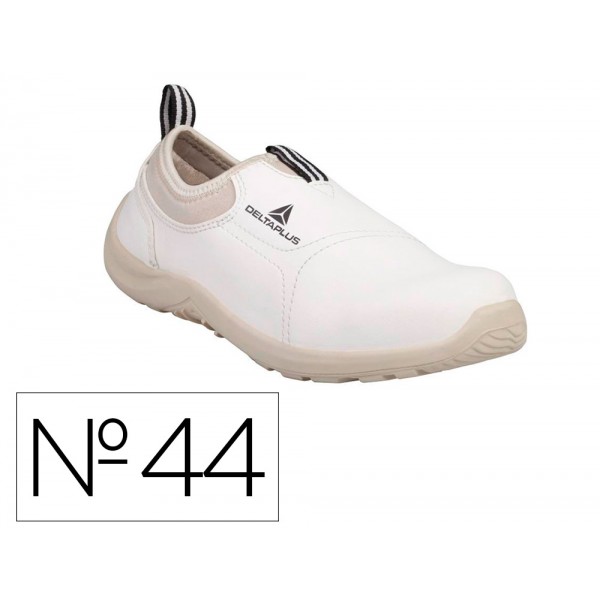 Sapatos de seguranca deltaplus microfibra pu sola pu mono densidade cor branco tamanho 44