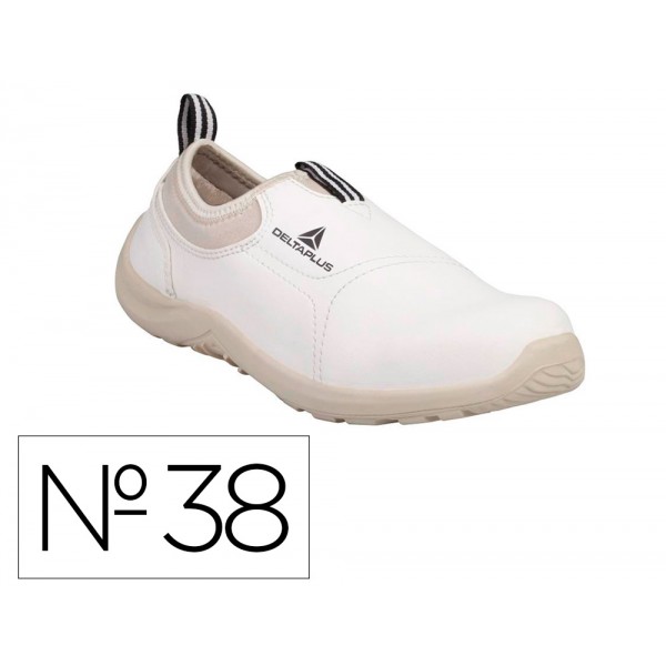 Sapatos de seguranca deltaplus microfibra pu sola pu mono densidade cor branco tamanho 38