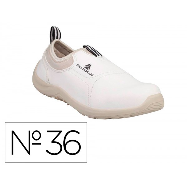 Sapatos de seguranca deltaplus microfibra pu sola pu mono densidade cor branco tamanho 36