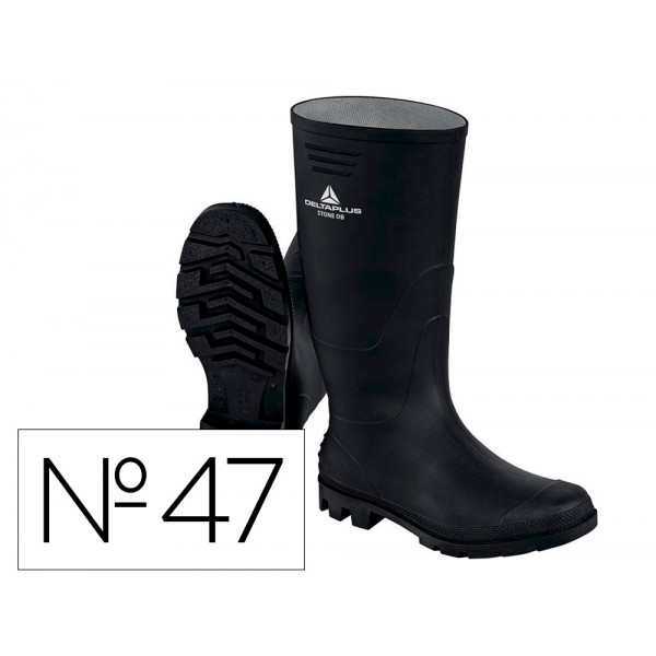 Botas deltaplus de seguranca stone pvc preto sola de pitoes tamanho 47