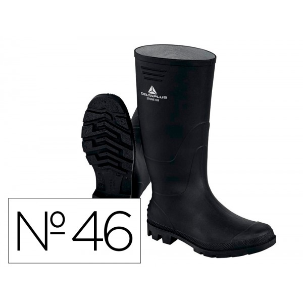 Botas deltaplus de seguranca stone pvc preto sola de pitoes tamanho 46