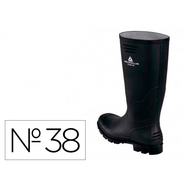 Botas deltaplus de seguranca stone pvc preto sola de pitoes tamanho 38