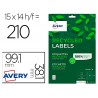 Etiqueta adesiva avery branca permanente reciclada 100 para impressora laser 991x381 mm caixa de 210 unidades