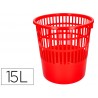 Cesto de papeis q connect em plastico 15 litros cor vermelho 285x290 mm