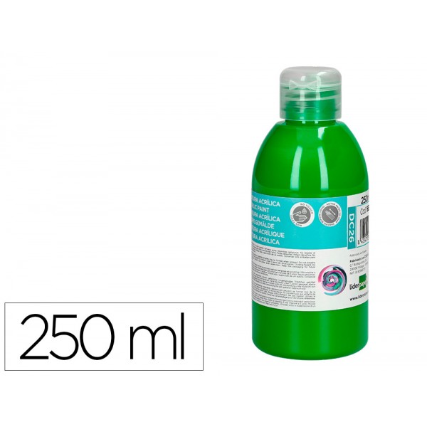 Pintura acrilica liderpapel frasco de 250 ml verde