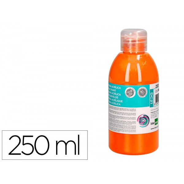 Pintura acrilica liderpapel frasco de 250 ml laranja