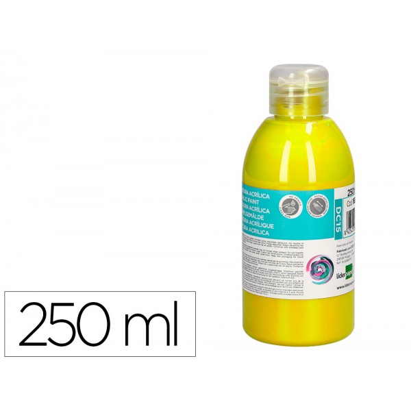 Pintura acrilica liderpapel frasco de 250 ml amarelo