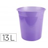 Cesto de papeis em plastico liderpapel ecouse 100 reciclado lavanda translucido 13 litros 275x285 mm