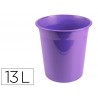 Cesto de papeis em plastico liderpapel ecouse 100 reciclado lavanda opaco 13 litros 275x285 mm