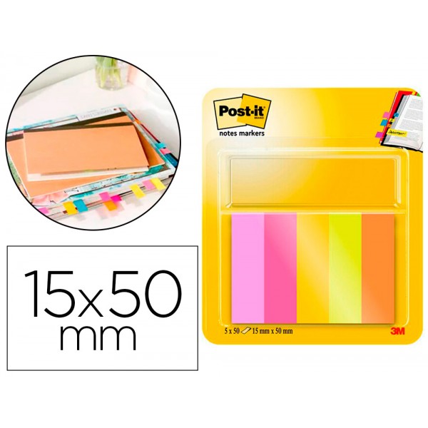 Bloco de notas adesivas post it mini notas energetic colour 15 x 50 mm 50 folhas cores sortidas