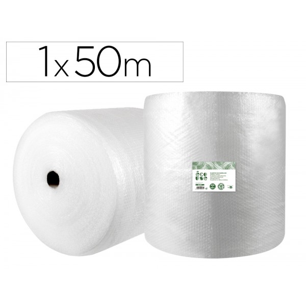 Plastico com bolhas liderpapel ecouse 1x50m 30 de plastico reciclado