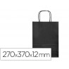 Bolsa de papel q connect celulose preto m com asa retorcida 270x370x12 mm