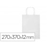 Bolsa de papel q connect celulose branco m com asa retorcida 270x370x12 mm