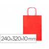 Bolsa de papel q connect celulose vermelho s com asa retorcida 240x320x10 mm