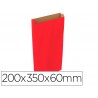 Envelope basika kraft vermelho com fole m 200x350x60 mm pack de 25 unidades