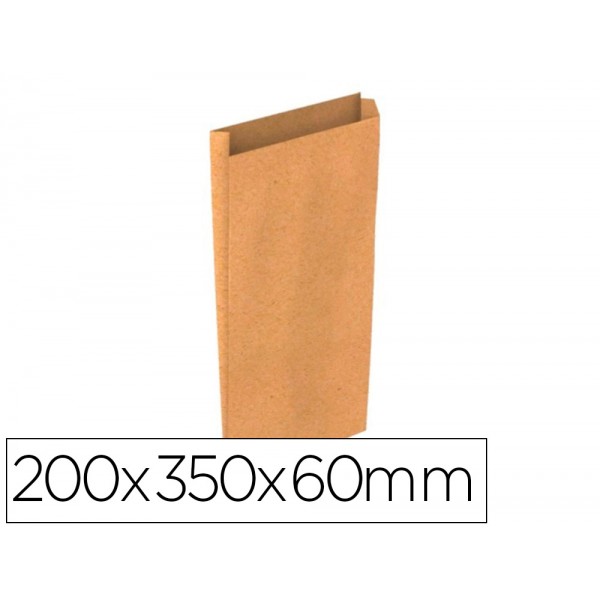 Envelope basika kraft natural liso com fole m 200x350x60 mm pack de 25 unidades