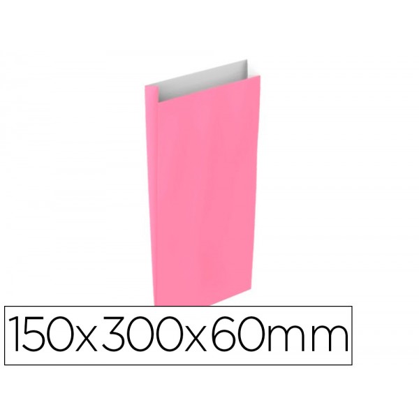 Envelope basika celulose rosa com fole s 150x300x60 mm pack de 25 unidades