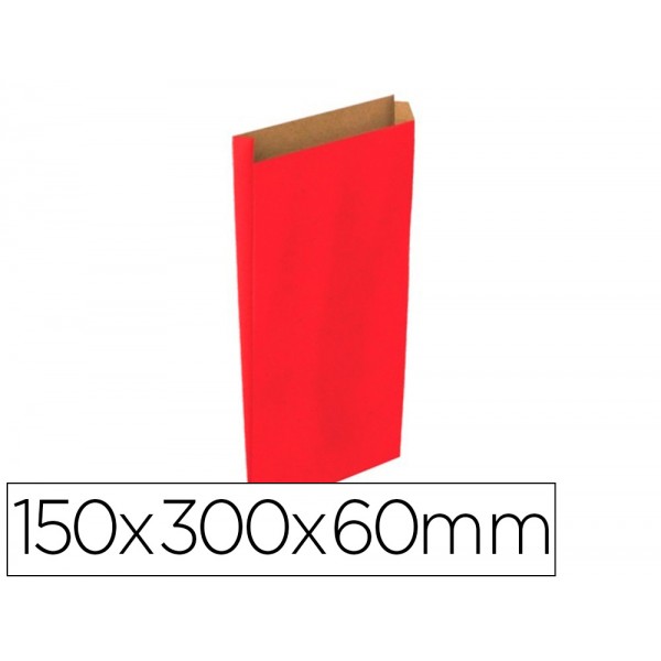 Envelope basika kraft vermelho com fole s 150x300x60 mm pack de 25 unidades