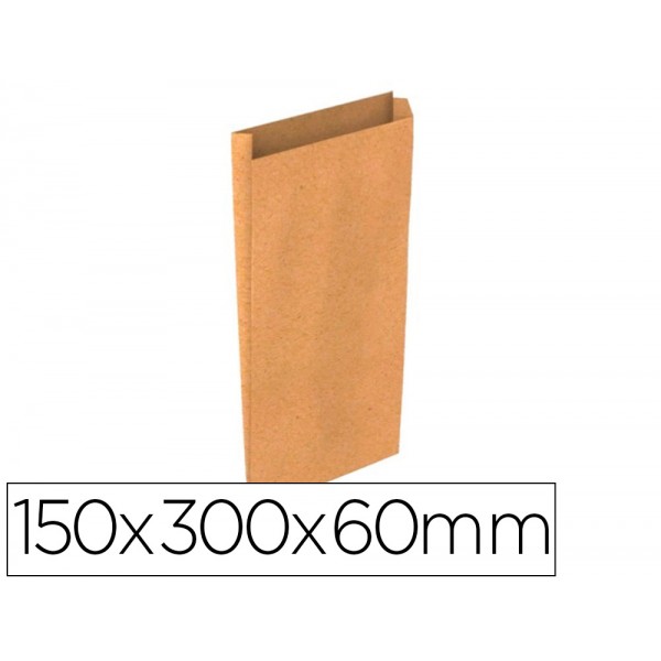 Envelope basika kraft natural liso com fole s 150x300x60 mm pack de 25 unidades