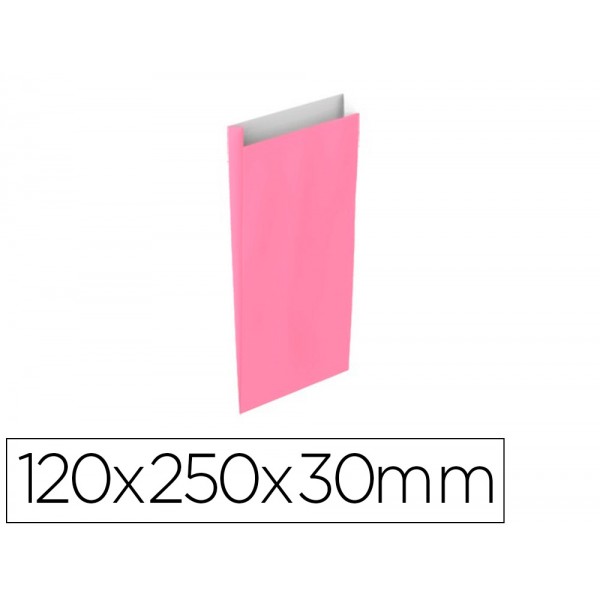 Envelope basika celulose rosa com fole xs 120x250x30 mm pack de 25 unidades