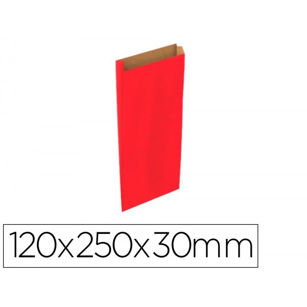 Envelope basika kraft vermelho com fole xs 120x250x30 mm pack de 25 unidades