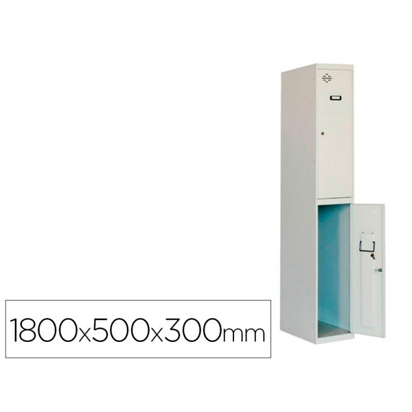 Cacifo metalico simonlocker 2 portas com fechadura respiro e caixilho para etiquetas cinza cinza 1800x500x300 mm