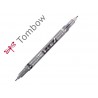 Rotulador tombow fudenosuke tinta base de agua doble punta blanda color gris negro