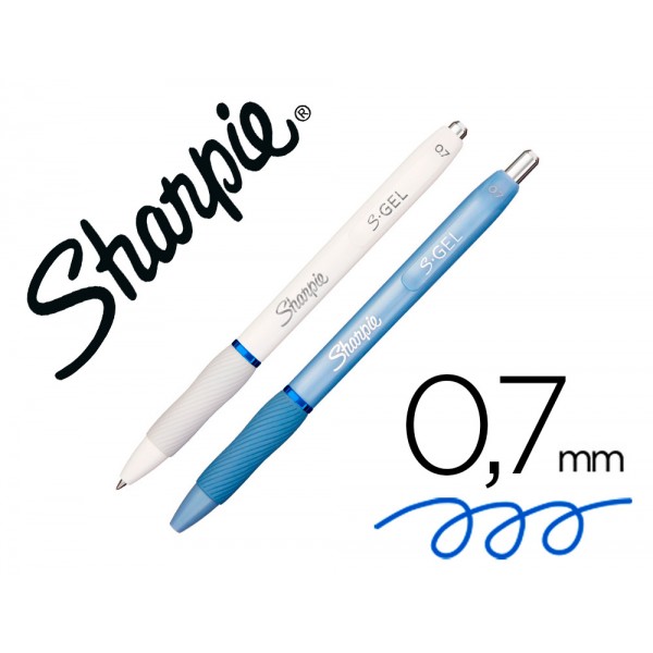 Esferografica sharpie fashion retratil tinta gel azul 07 mm caixa 2 unidades azul ceu branco