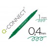 Marcador q connect marcador permanente dupla ponta cor verde 04 mm e 1 mm