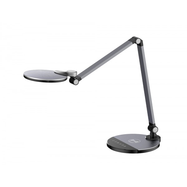 Candeeiro de escritorio q connect secretaria profissional aluminio 9w 120 led carregador movel cor preto