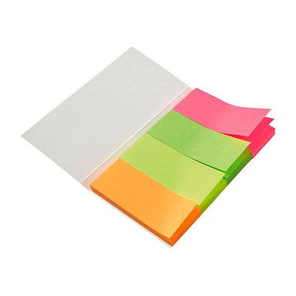 Bandas separadoras 20x50 mm fluorescente pack de 4 com 20 folhas