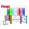 Marcador pincel pentel touch estojo de 12 unidades