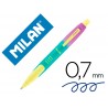 Esferografica milan compact sunset retratil tinta azul ponta 1 mm cores sortidas