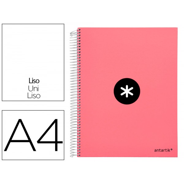 Caderno espiral liderpapel din a4 antartik capa forrada 120 f 100 gr liso 5 bandas cor coral