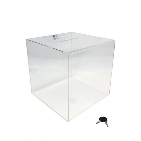 Urna acrílica con cerradura 300x300x300mm