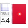 Caderno espiral liderpapel din a4 antartik capa dura 80 f 100 gr quadricula 5mm com margem cor framboesa