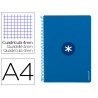 Caderno espiral liderpapel a4 antartik capa dura 80f 100gr quadricula 4mm com margem cor azul escuro